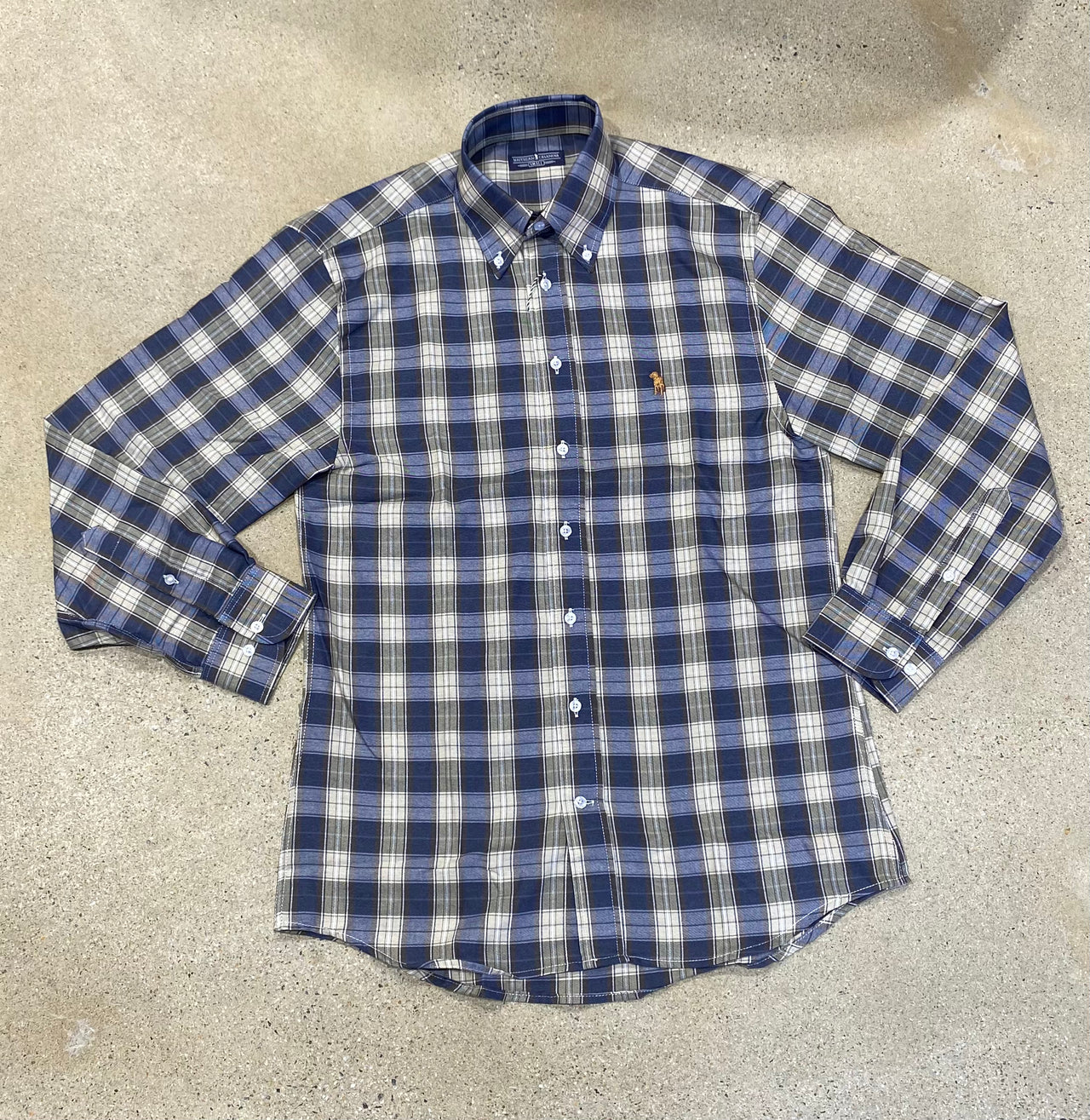 Southern Casanova Long Sleeve Button Down - Forge Indigo Plaid