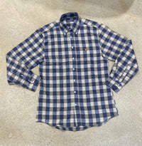 Thumbnail for Southern Casanova Long Sleeve Button Down - Forge Indigo Plaid