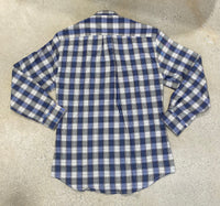 Thumbnail for Southern Casanova Long Sleeve Button Down - Forge Indigo Plaid