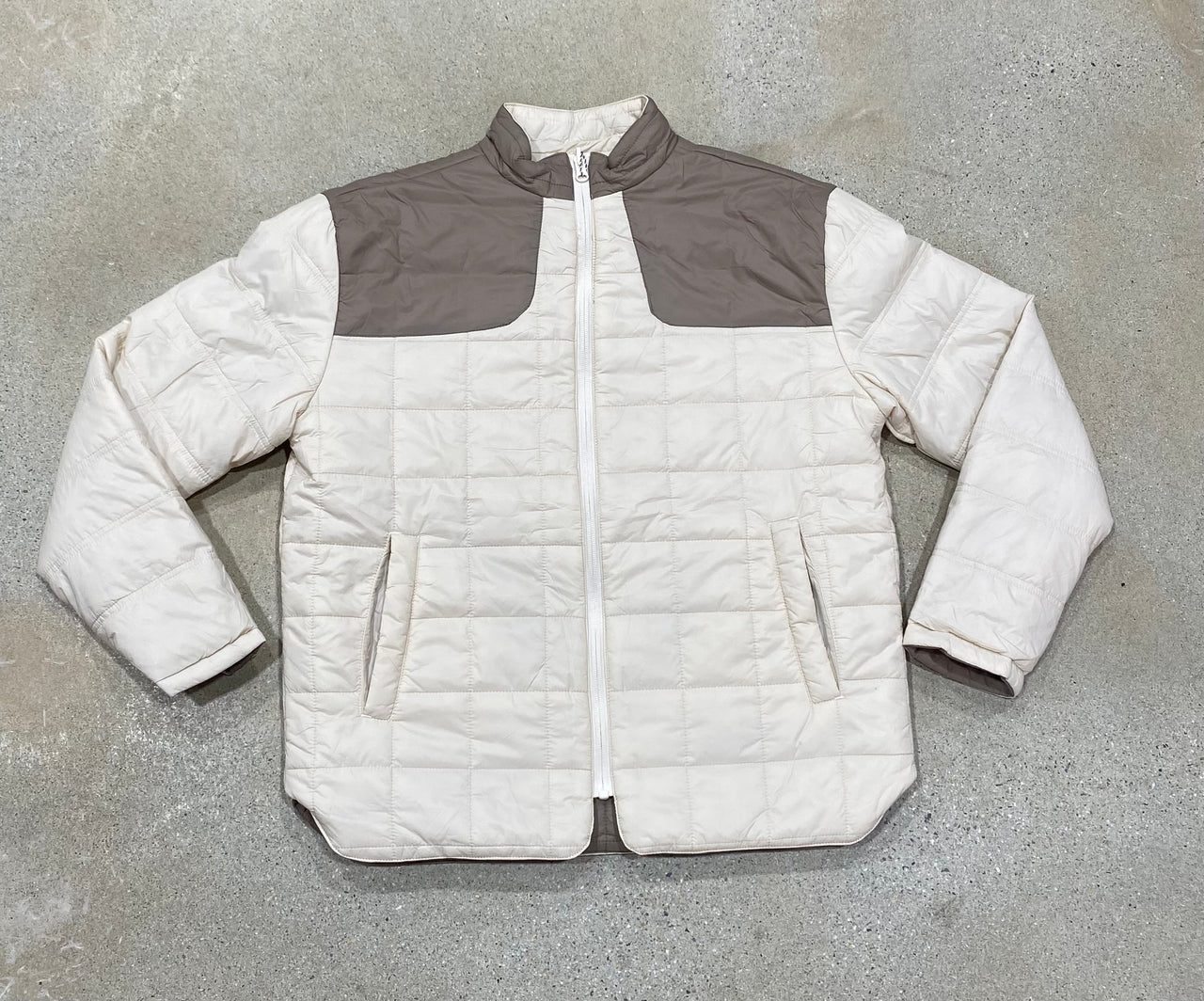 Southern Casanova Reversible Quilt Lofted Jacket - Wheat Grain