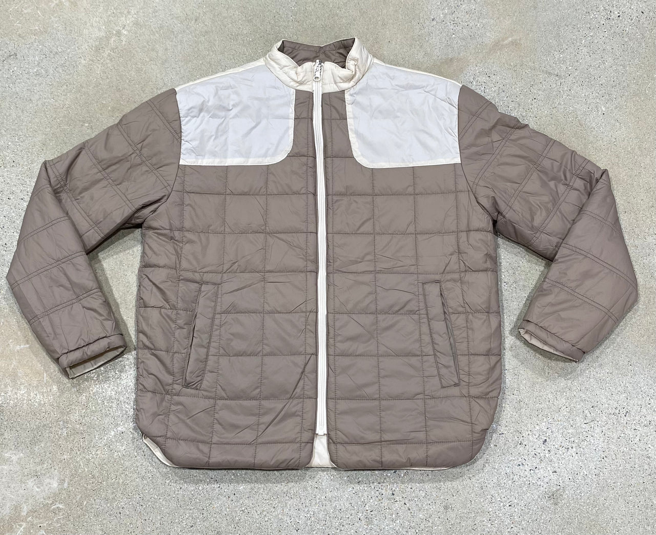 Southern Casanova Reversible Quilt Lofted Jacket - Wheat Grain