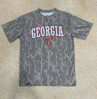 Thumbnail for Georgia Bottomland Camo Ribbon Bow Outline Graphic Tee