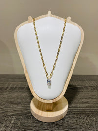 Thumbnail for Marquise Solitaire Paperclip Necklace