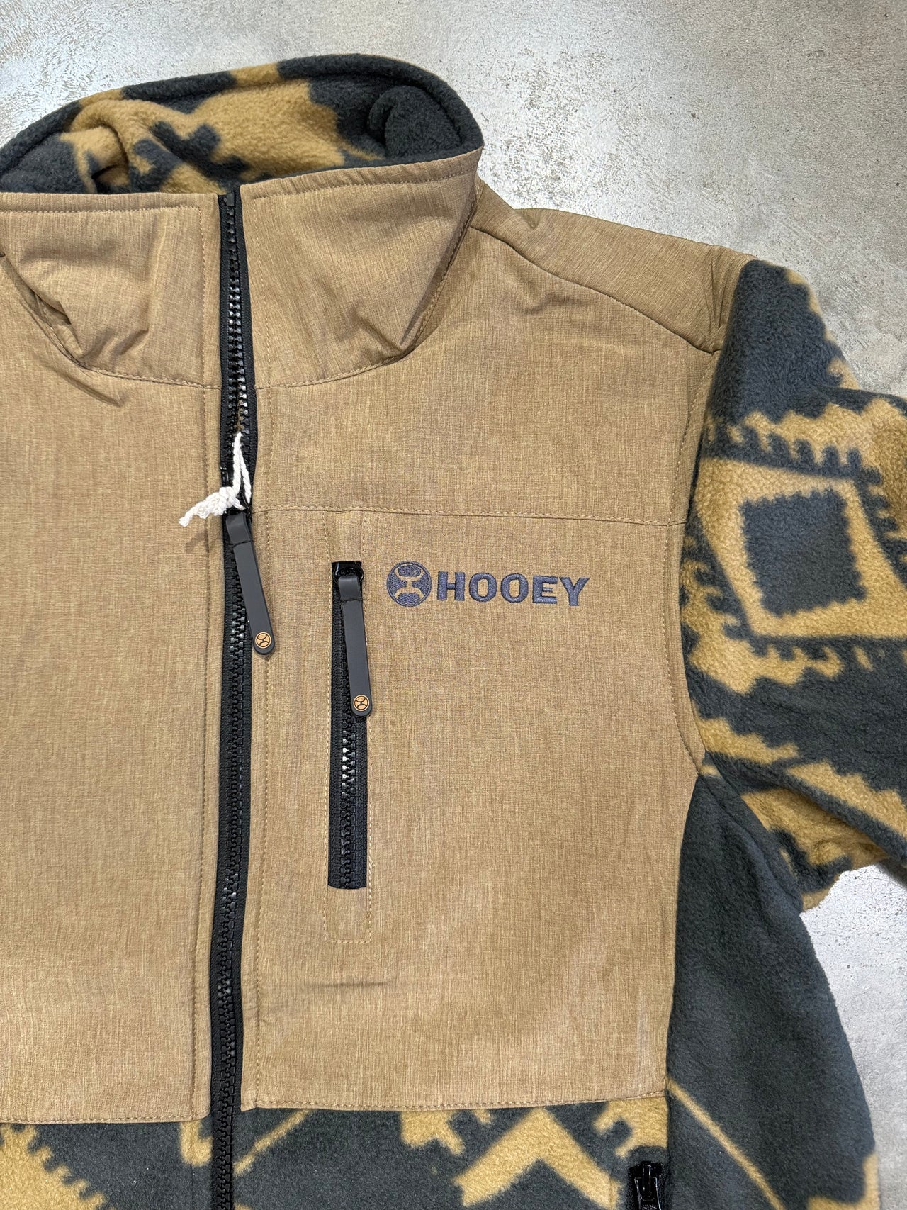 Hooey Tach Full Zip Fleece Jacket - Tan/Black Aztec