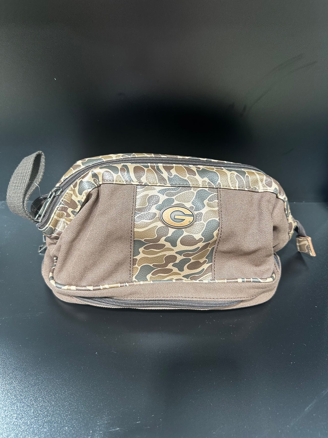 Old School Camo Brown Canvas Toiletry Bag - UGA