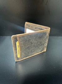 Thumbnail for Jack Bull Heather Brown Bi-Fold Leather Wallet with Magnetic Closure