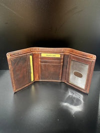 Thumbnail for Jack Bull Honey Brown Leather Tri-Fold Wallet