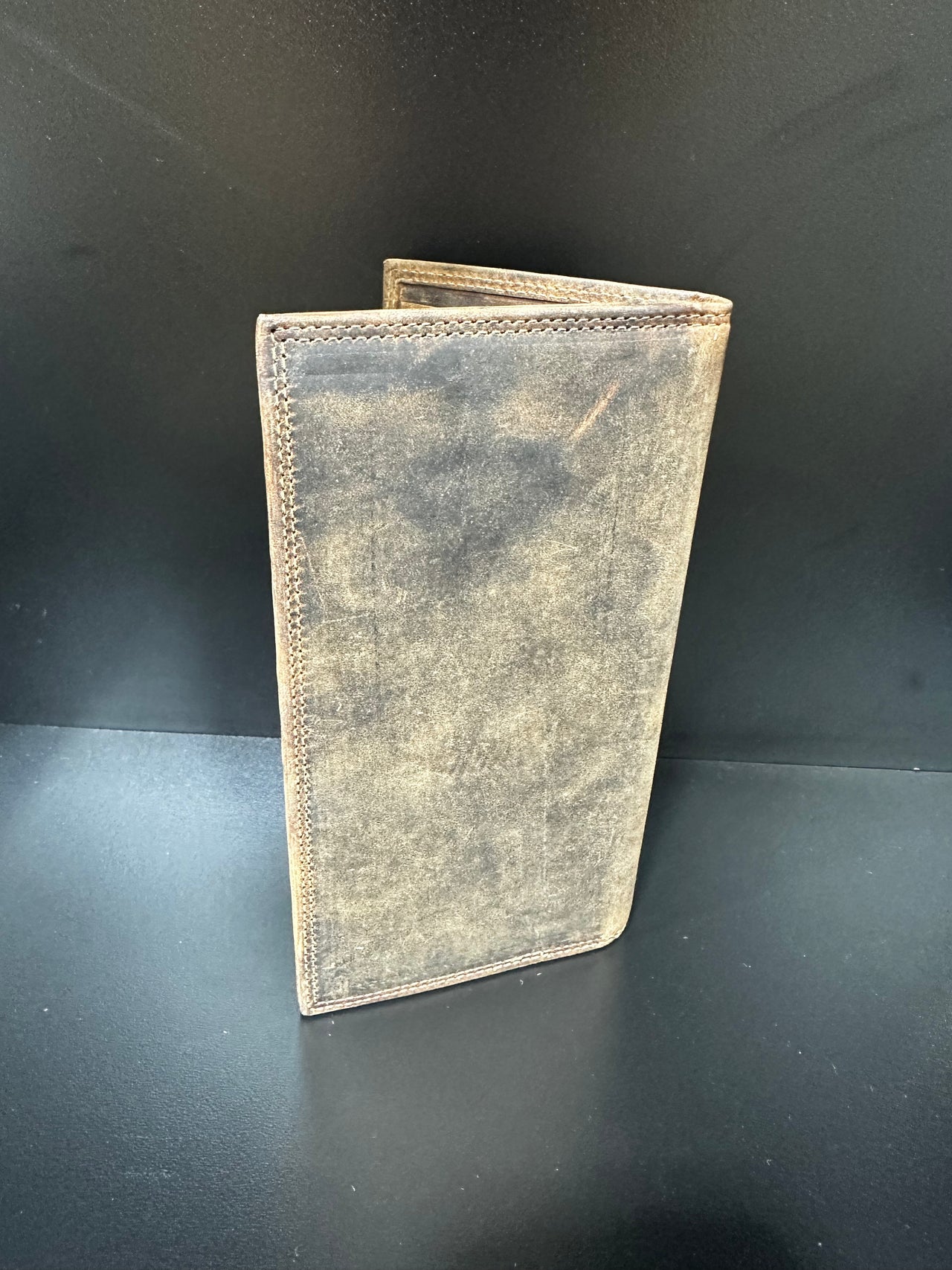 Jack Bull Brown Leather Slim Checkbook Wallet