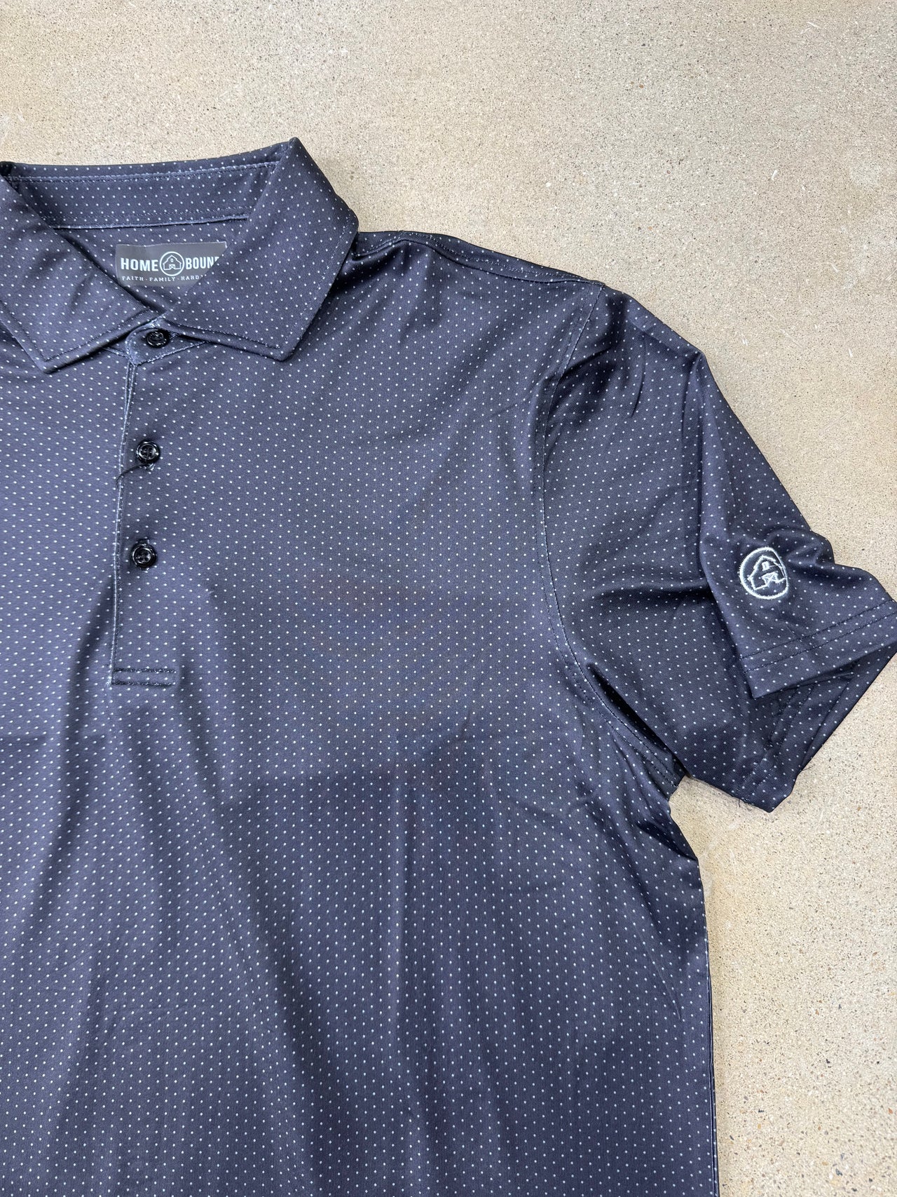 Home Bound Speckled Performance Polo - Black/Silver