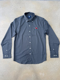 Thumbnail for Georgia Bulldogs Cutter & Buck Skyline Eco Gingham Button Down Shirt - Black/Grey