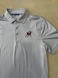Thumbnail for Georgia Bulldogs Cutter & Buck Pike Eco Shadow Check Print Polo - Grey