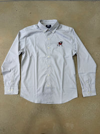 Thumbnail for Georgia Bulldogs Cutter & Buck Skyline Eco Gingham Button Down Shirt - Grey/White
