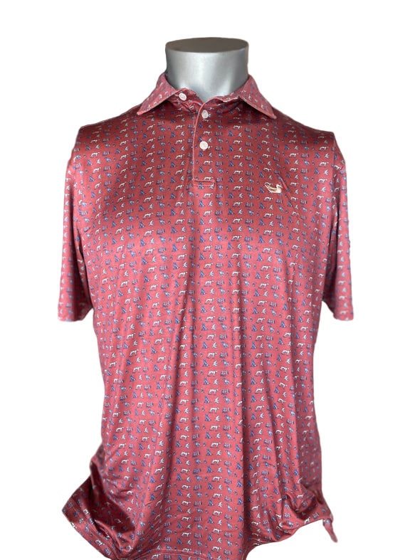 Mans Best Friend Pointer Performance Polo - Rhubarb