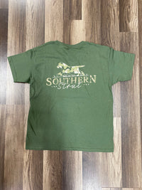 Thumbnail for Youth T-Shirt. Youth Clothes. Camo. Pup. Military Green.