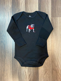 Thumbnail for Baby. Bodysuit. Black. UGA Standing Dog Logo