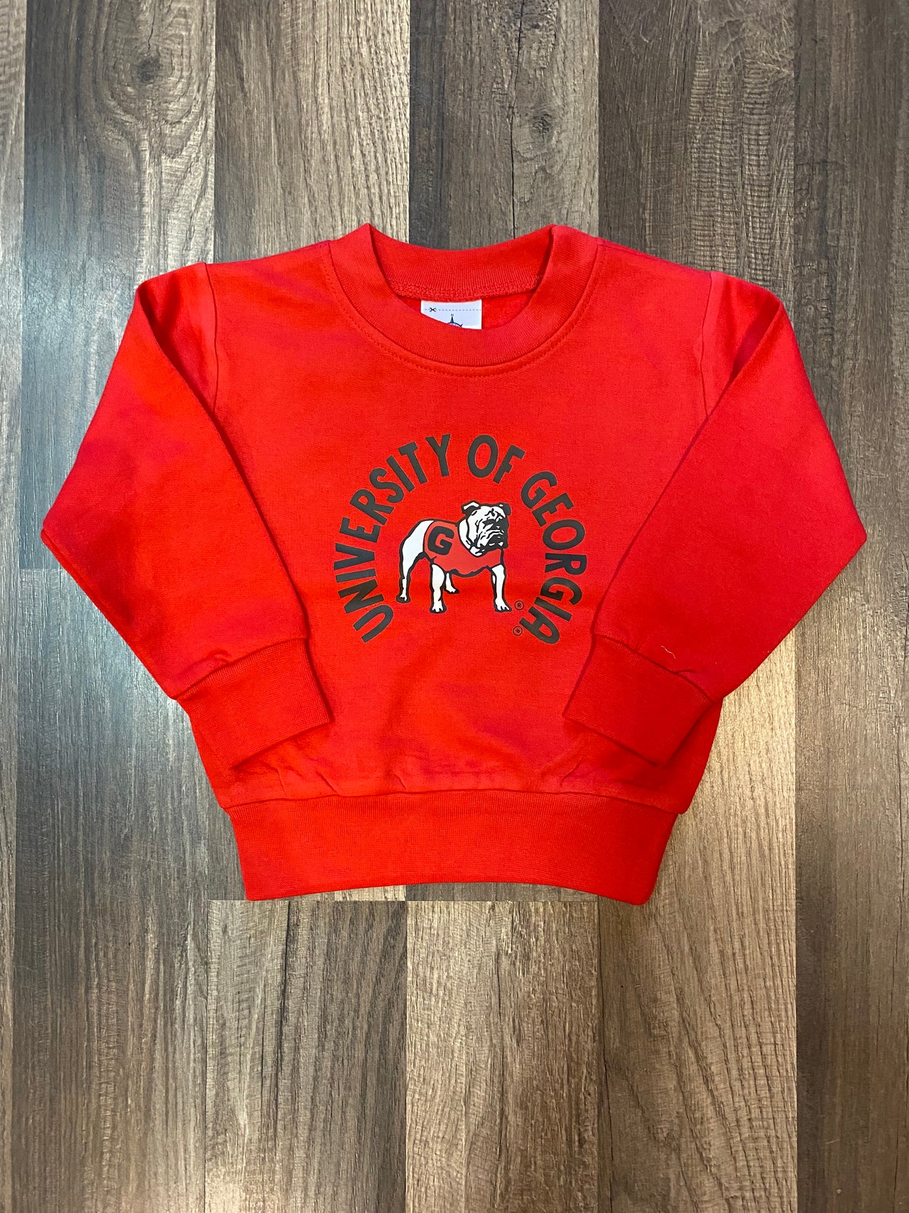 Toddler Sweatshirt.UGA.Red Standing Dog.