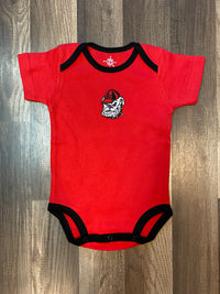 Thumbnail for Baby. Short Sleeve Bodysuit.Red. UGA Logo