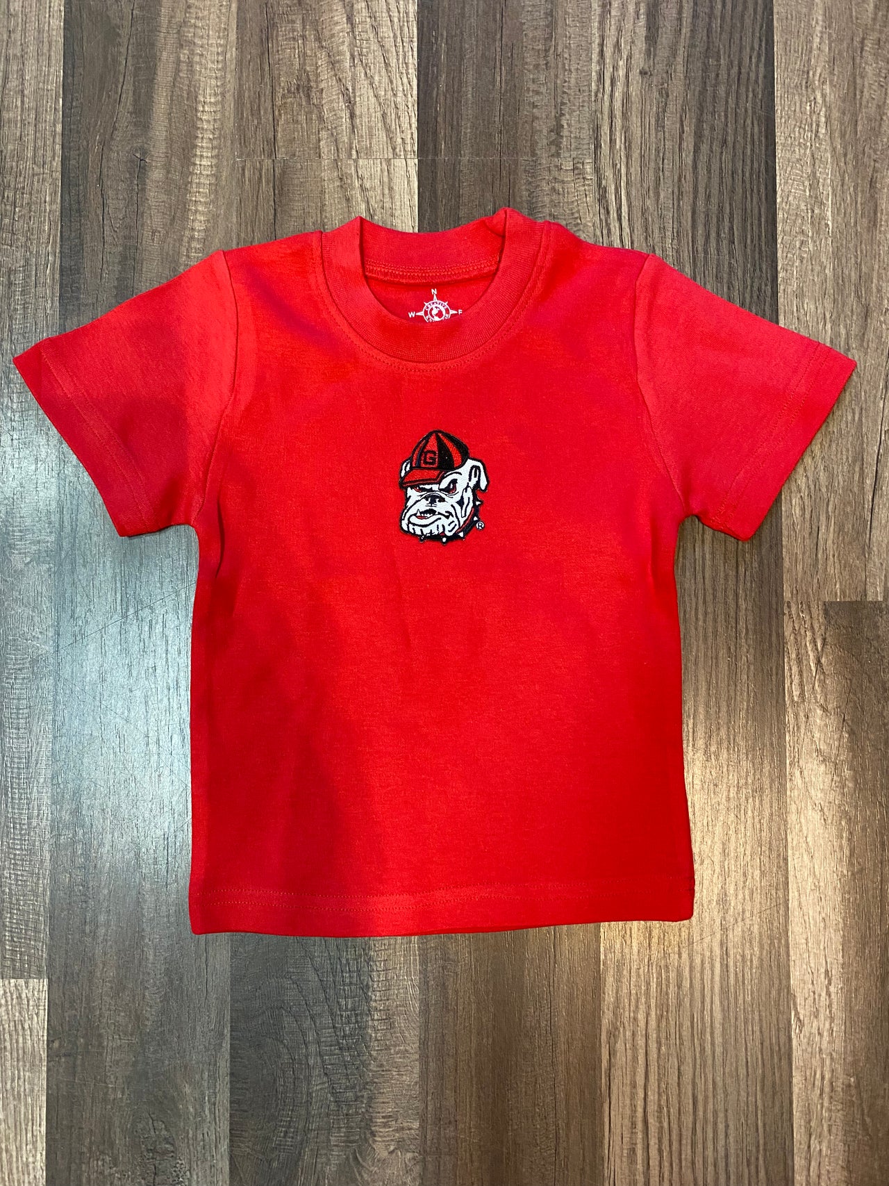 Toddler. Short Sleeve Tee. Red. UGA Bulldawg Logo