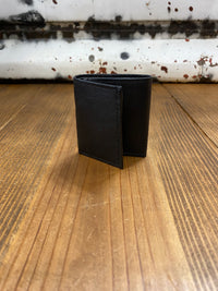 Thumbnail for kids youth black genuine leather trifold wallet