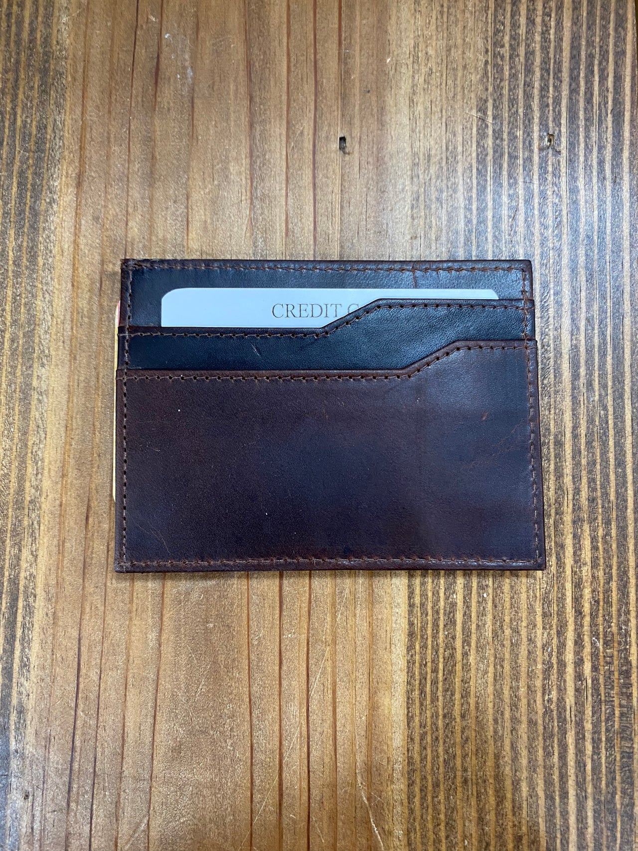 Front Pocket Card Holder Brown Genuine Leather Wallet