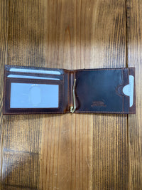 Thumbnail for Brown genuine Leather Bi-Fold Money Clip Wallet