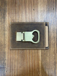 Thumbnail for Khaki Brown Front Money Clip Wallet with Bottle Opener