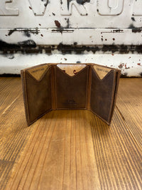 Thumbnail for Small Brown Leather Front Pocket Trifold Wallet