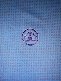 Thumbnail for A periwinkle Home Bound Original Performance Quarter Zip with a subtle micro design print in slate and lilac. Versatile and stylish, this high-quality garment effortlessly transitions from professional to leisure settings, offering maximum comfort and breathability. The quarter zip design provides easy temperature control, making it suitable for various occasions. Elevate your wardrobe with this sophisticated yet laid-back piece that complements your dynamic lifestyle.