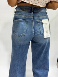 Thumbnail for Risen Tummy Control High-Rise Crop Wide-Leg Jeans – Medium Wash