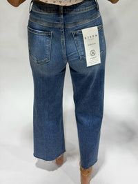 Thumbnail for Risen Tummy Control High-Rise Crop Wide-Leg Jeans – Medium Wash
