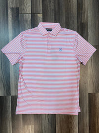 Thumbnail for Youth - Home Bound Thick Pink Stripe Performance Polo