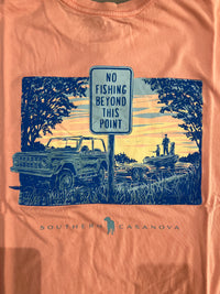 Thumbnail for No Fishing Beyond This Point Short Sleeve T-shirt - Salmon