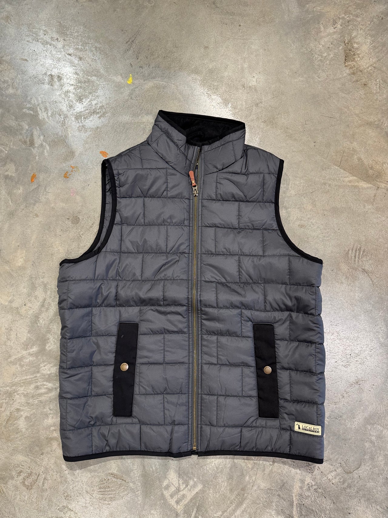 Brick Quilted Vest - Charcoal