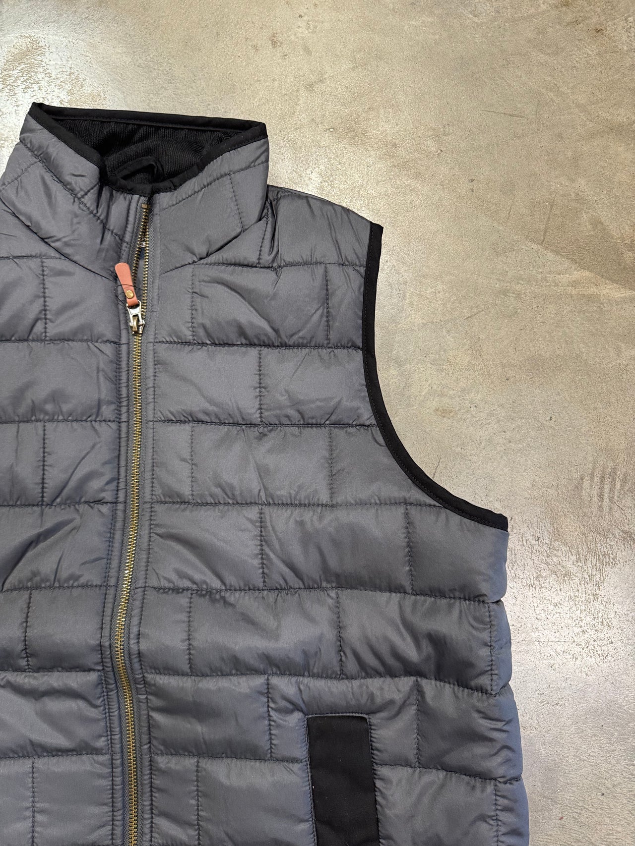 Brick Quilted Vest - Charcoal