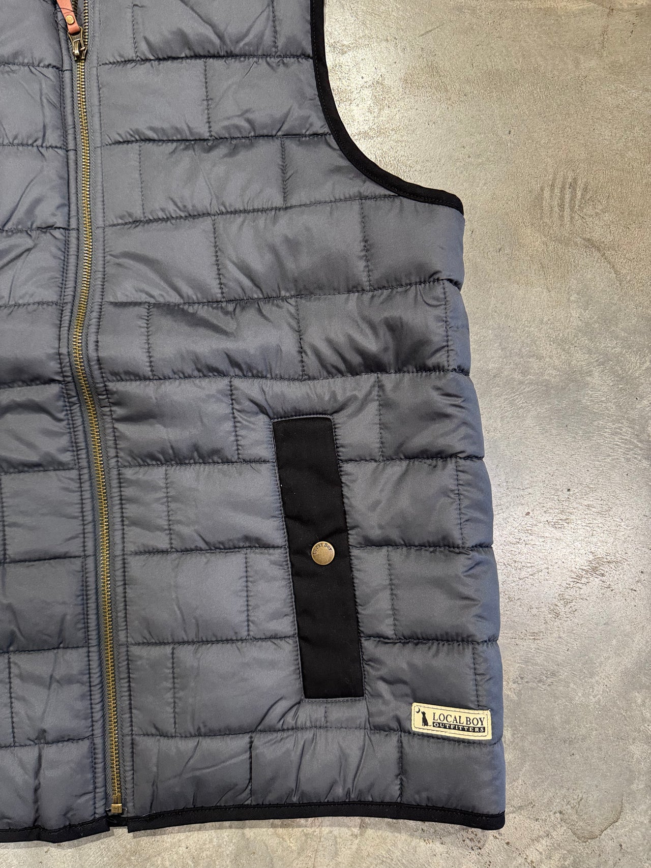 Brick Quilted Vest - Charcoal