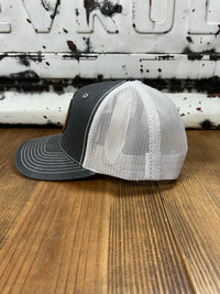 Thumbnail for Home Bound Flying Duck Leather Patch Cap - Waxed Blue Jean/Grey