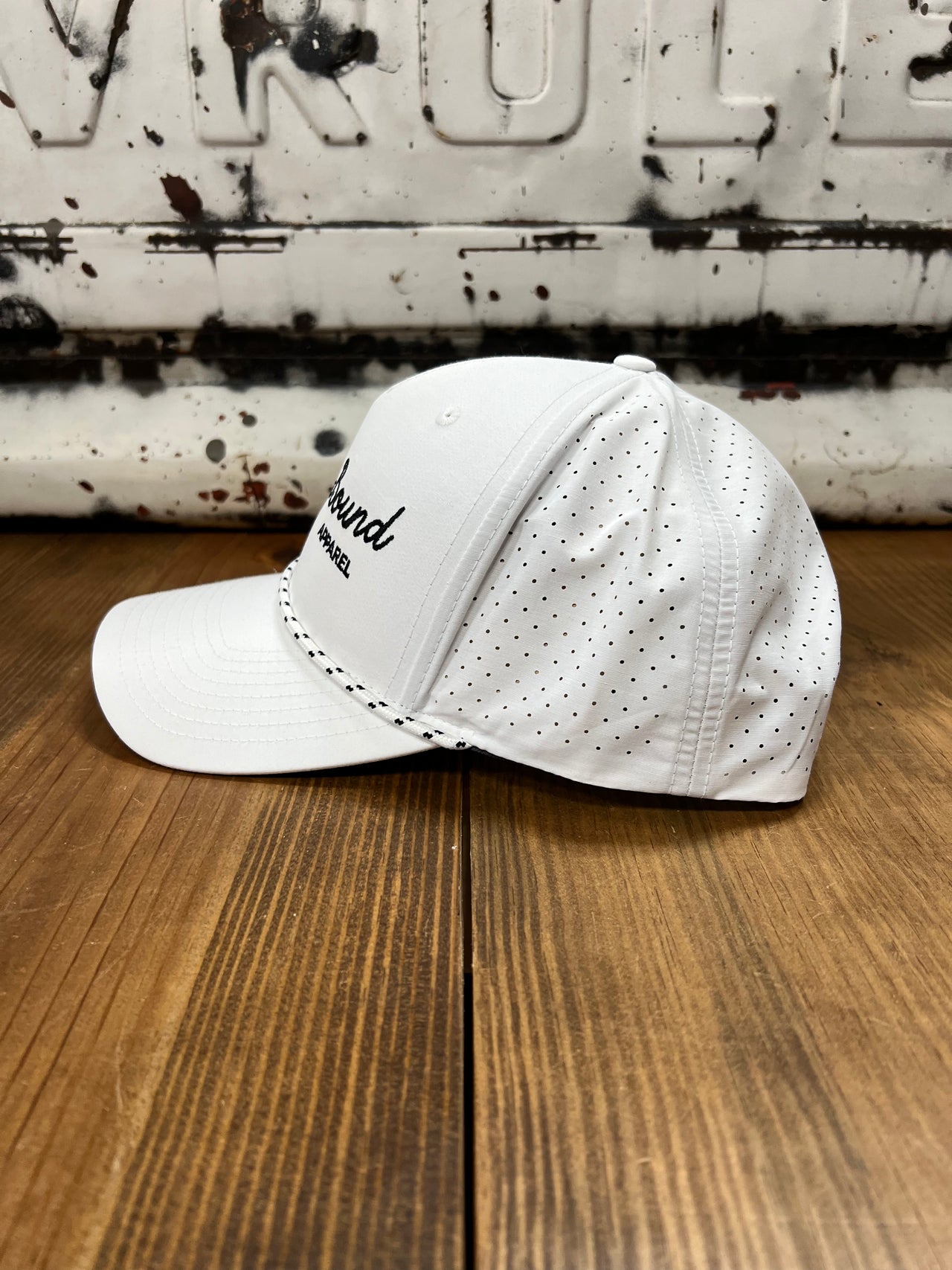 Home Bound Golf Performance Rope Cap - White with White/Black Rope