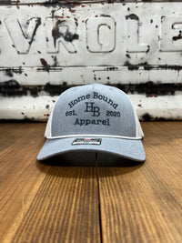 Thumbnail for Branded HB Rope Trucker Cap - Heather Grey/White