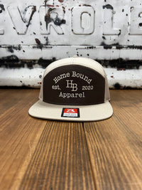 Thumbnail for Branded HB 7 Panel Cap - Brown with Khaki Mesh