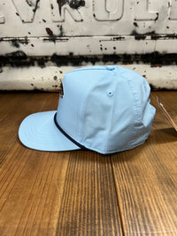 Thumbnail for Rainbow Trout 5 Panel Rope Performance Cap - Sky Blue