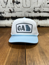 Thumbnail for GA Lake State Patch 5 Panel Performance Cap with Rope - White