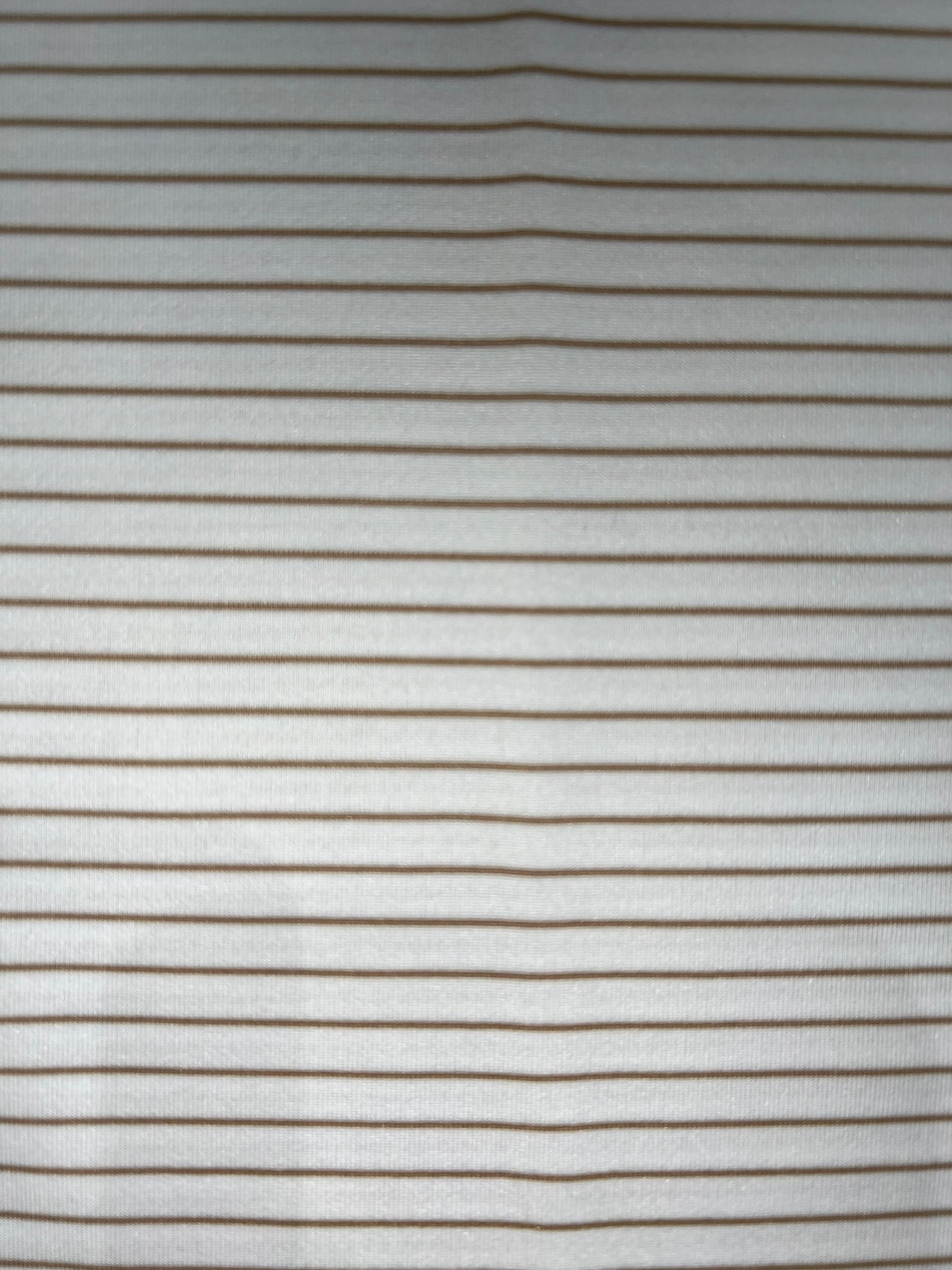 Home Bound Thin Khaki Stripe White Performance Polo