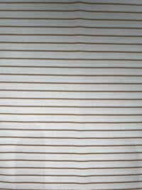 Thumbnail for Home Bound Thin Khaki Stripe White Performance Polo