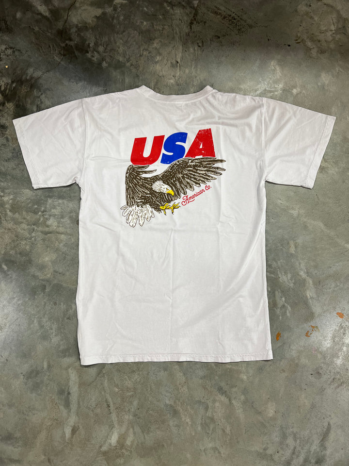 American Co USA Eagle SS Pocket Tee - Silver