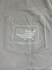Thumbnail for American Co USA Eagle SS Pocket Tee - Silver