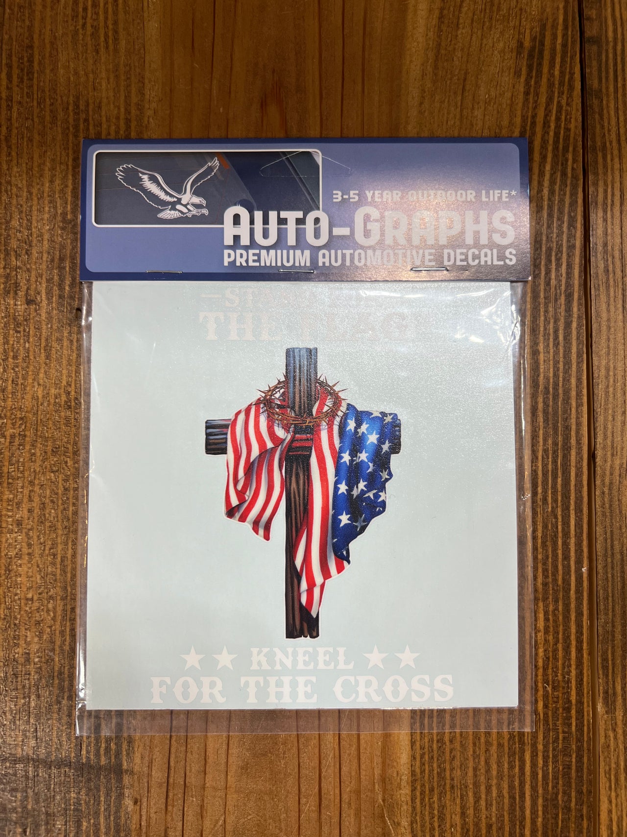 Cross & American Flag Decal