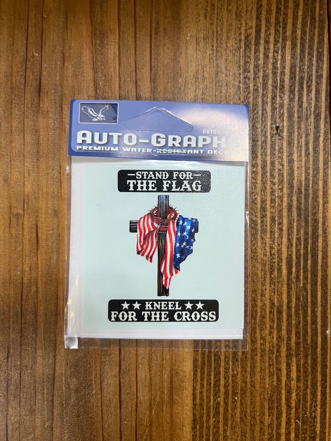 Cross & American Flag Decal