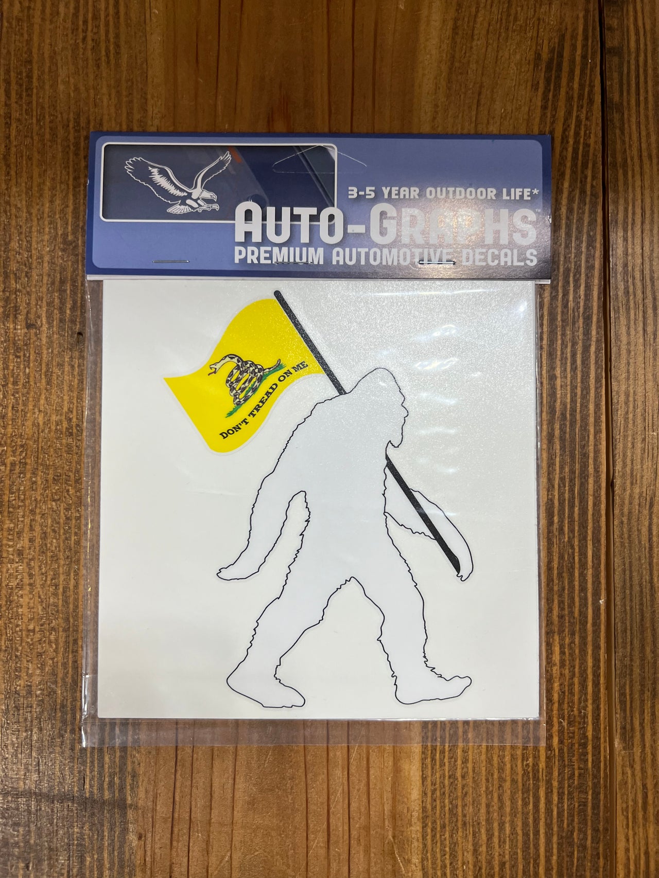 Bigfoot Carrying Gadsden Flag Decal