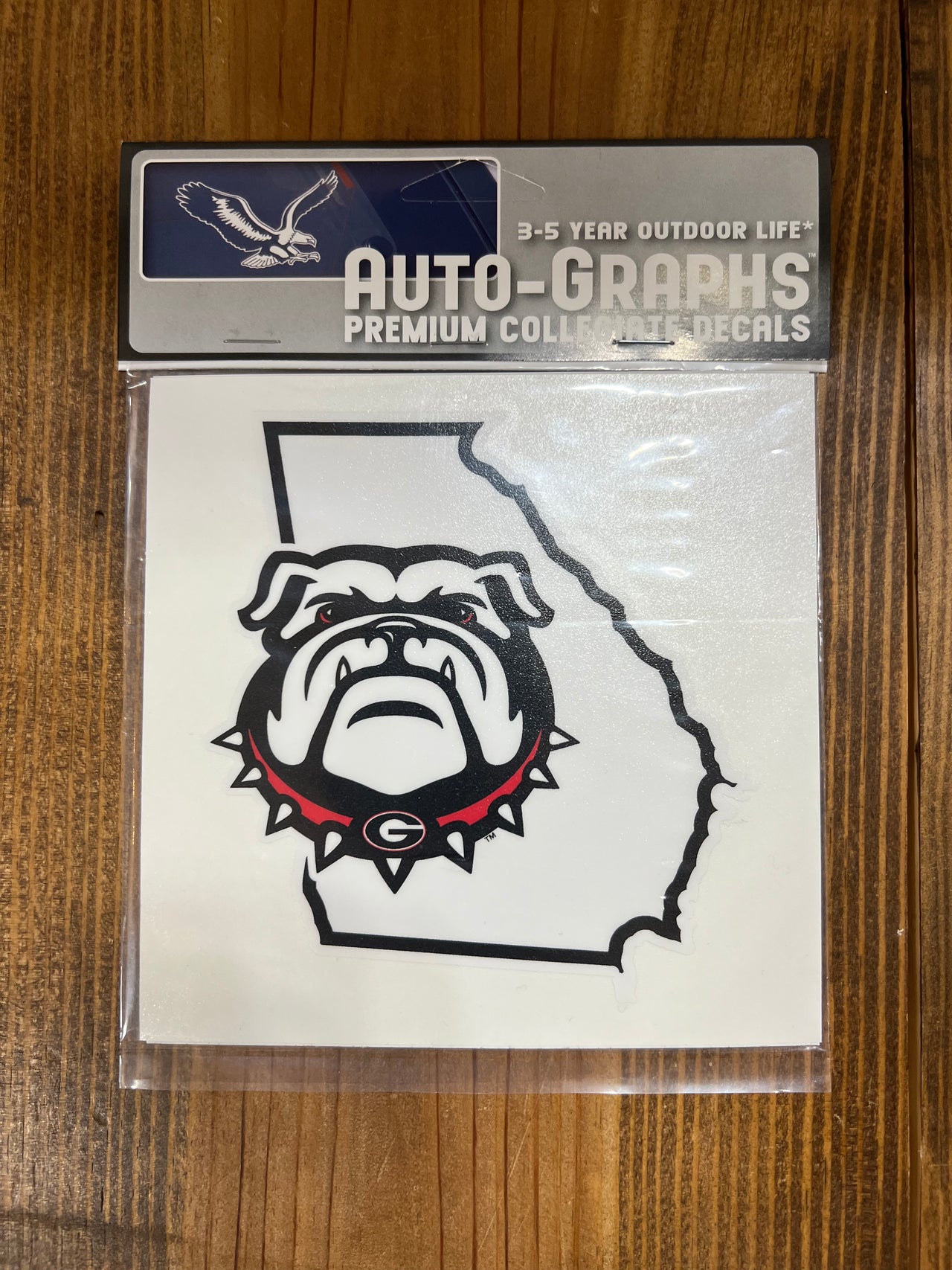 Georgia Bulldog Uga State Outline Decal - White