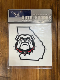 Thumbnail for Georgia Bulldog Uga State Outline Decal - White